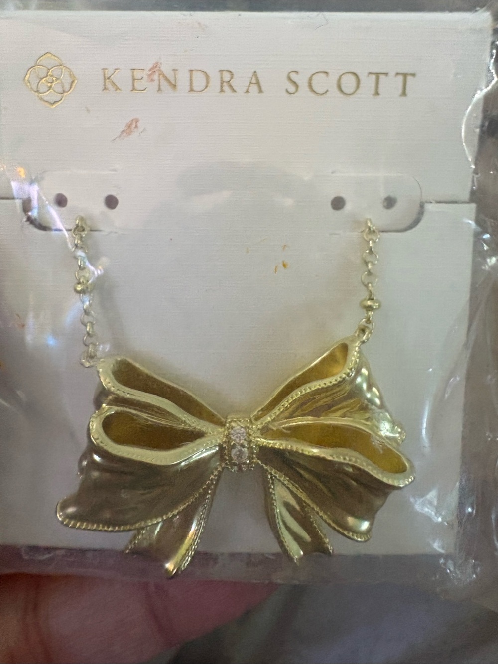 Kendra Scott x LoveShackFancy Gold Bow Pendant Necklace